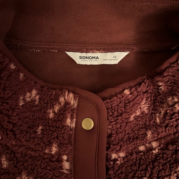 Women’s Sonoma NWT high pile sleeve snap closure jacket in size 4X - Picture 2 of 12